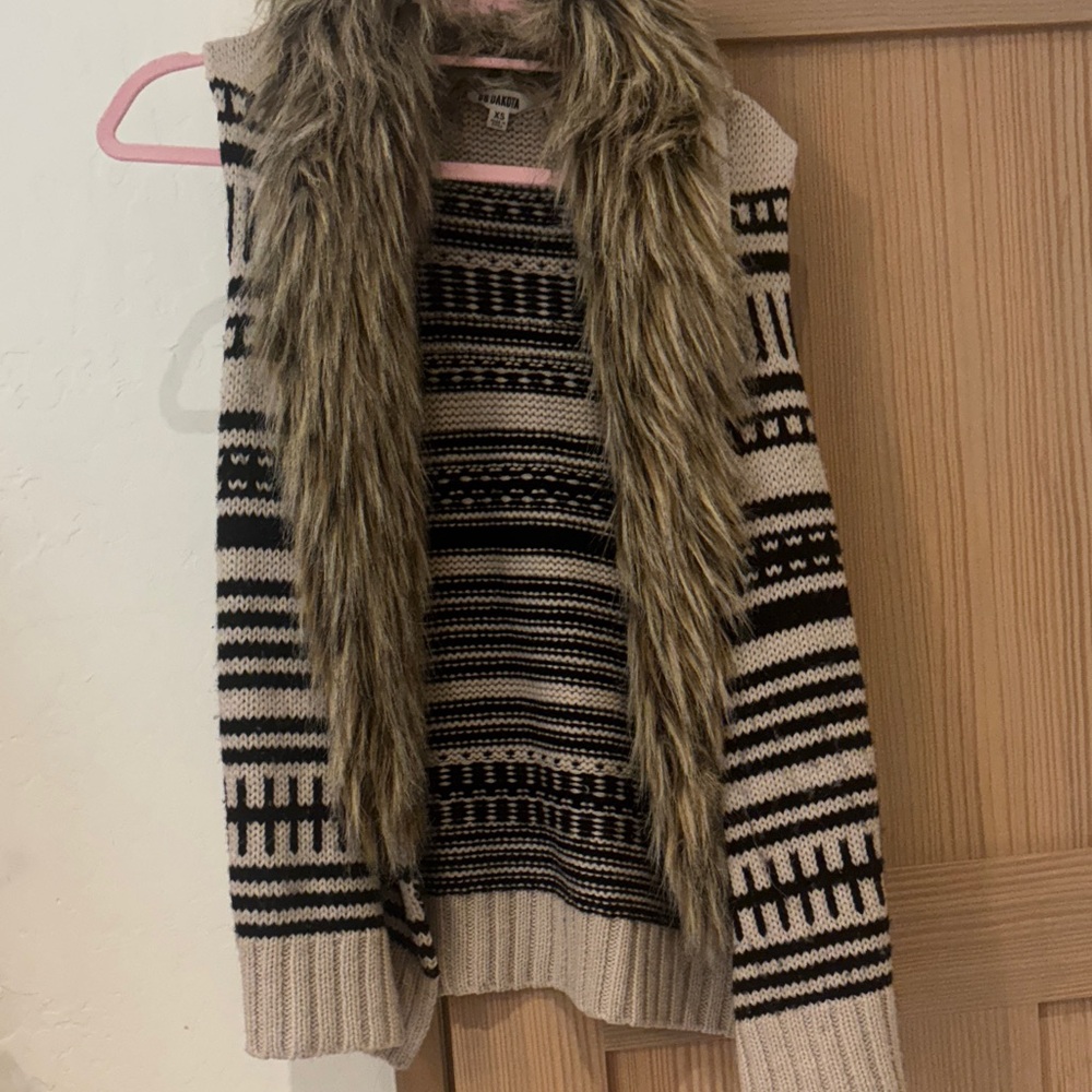 BB Dakota Sweater Vest with Faux Fur